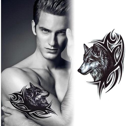 Temporary Tattoos Sticker Fashion Wolf King Pattern Waterproof Sweat-proof Tattoo Body Art Decal тату временные