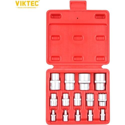 Viktec 14pc 1/4" 3/8" 1/2"Drive E-type Socket Set Socket Set E Type Sockets Wrench Auto Repair Tools