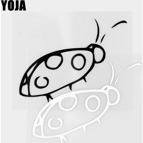 YOJA 9.4×7.2CM Vinyl Decal Pattern Cartoon Lovely Ladybird Animals Car Stickers Black/Silver 19C-0402