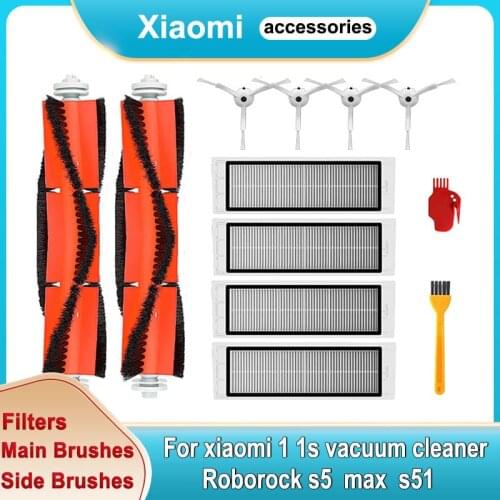 Robot Vacuum Cleaner Hepa Filter Main Brush For xiaomi Mi 1 1S Roborock S5 S50 Max Mijia Vacuum Cleaner Accessories Side Brush