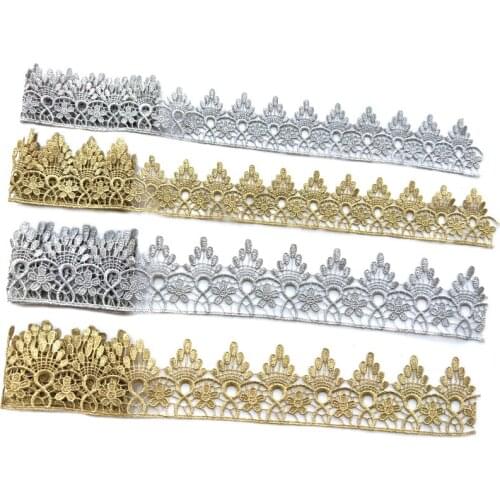 Golden/silver lace lace for handicraft handmade DIY crown garment accessories 1 order=2 yards
