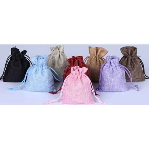 10Pcs Inch Burlap Bags with Drawstring Jute Drawstring Bags for Party Favors, Wedding Party Favor & Gifts