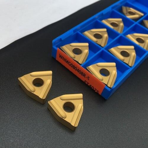 10PCS WNMG080408 R S FT4025 External Turning Tools Carbide inserts Cutting Tool CNC Lathe Cutter Work For Steel