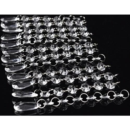 12pcs/lot Acrylic Clear Beads Garland strands for Chandelier Hanging drops/Outdoor Christmas Tree Decoration