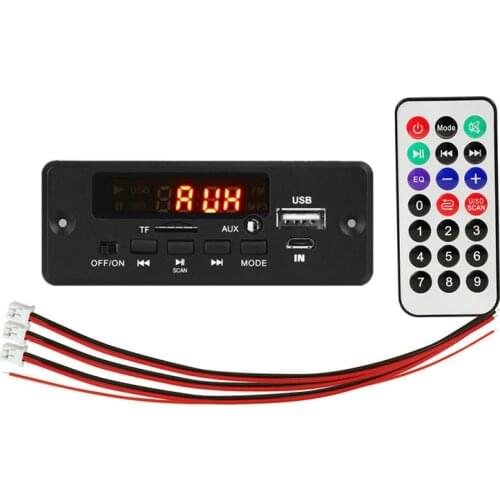 2X25W 50W Amplifier MP3 Player Decoder Board 5V-12V Bluetooth 5.0 Car FM Radio Module Support TF USB AUX Player Decoder