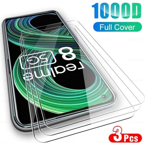 3pcs full cover realmi 8 glass tempered glasses realmy 8 screen camera lens protectors film for oppo realme 8 realme8 6.5" 5g
