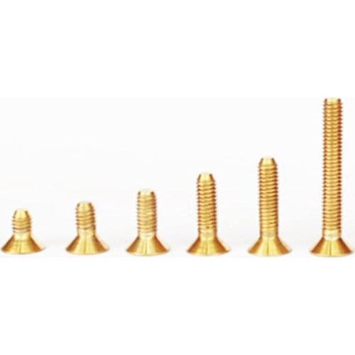 4 PCS M3 x 5mm-20mm Golden GR5 Titanium Screw Countersunk Head Hex Allen Socekt