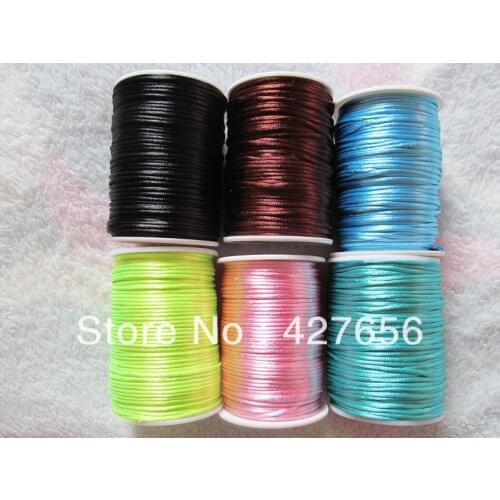 50yards 2mm Bright and Silky Shamballa Rat Tail Chinese Knot Cord String Rope,Jewelry Beading String, For Bracelet & Necklace