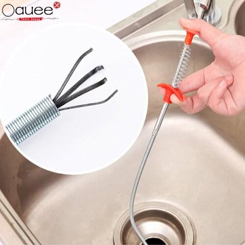 60cm Spring Pipe Dredging Tools, Drain Snake, Drain Cleaner Sticks Clog Remover Cleaning Tools Household for Kitchen Sink