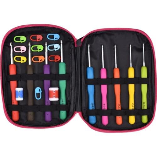 KOKNIT 9pcs Crochet Hooks Knitting Needles Set Ergonomic Soft Handle Weave Craft Yarn Sewing Tools Crochet Hooks Knitting Needle