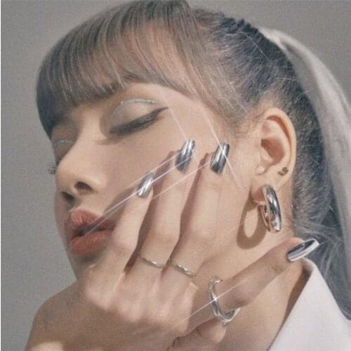 American punk style New Ballet sliver pure color false nails 24pcs middle-long lady full nail tips bride fake nails