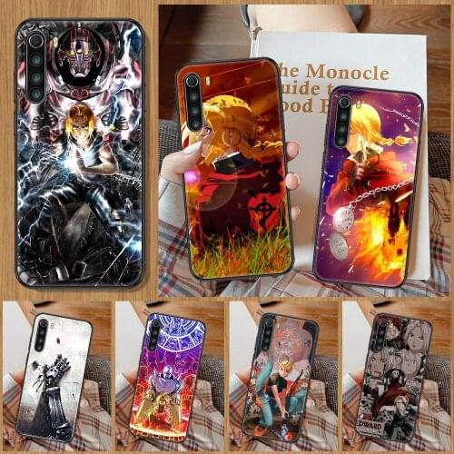 Anime Fullmetal Alchemist Phone Case For Xiaomi Redmi Note 7 8 9 10 7A 8T 9A 9T 9S 10S Pro black trend hoesjes pretty cover art