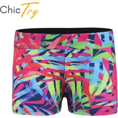 ChicTry Kids Colorful Ballet Shorts Girls Yoga Sports Casual Activewear Workout Gymnastics Shorts Fitness Practice Dance Wear