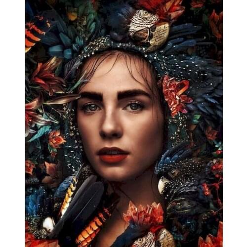 GATYZTORY 60X75cm Oil Painting By Numbers Girl DIY Paint By Numbers On Canvas Home Decor Frameless Digital Painting