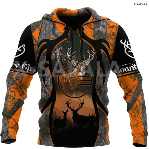 Deer Hunting Tattoo Pattern 3D Over Printed Hoodie Man Women Unisex Outwear Zipper Pullover Sweatshirt Casual