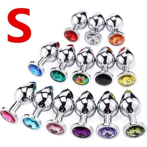 Metal Anal Plug Colorful Crystal Jewelry Butt Plug For Women Man Dildo Stimulator Silicon Anal Sex Toys Prostate Massager Bullet
