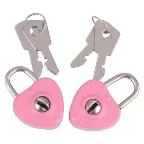 Mini Portable Heart Shape Old Antique Vintage Style Archaize Padlocks Travel Gym locker Security Key Lock With Key Luggage Lock