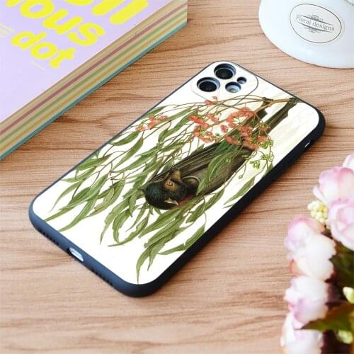 For iPhone Forest Superstar Black Flyin Fox Print Soft Matt Apple iPhone Case 6 7 8 11 12 Plus Pro X XR XS MAX SE