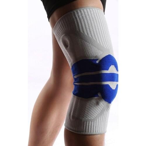 Nylon Knee Protector Brace Silicone Spring Knee Pad Basketball Running Compression Knee Sleeve Support Sports Kneepads
