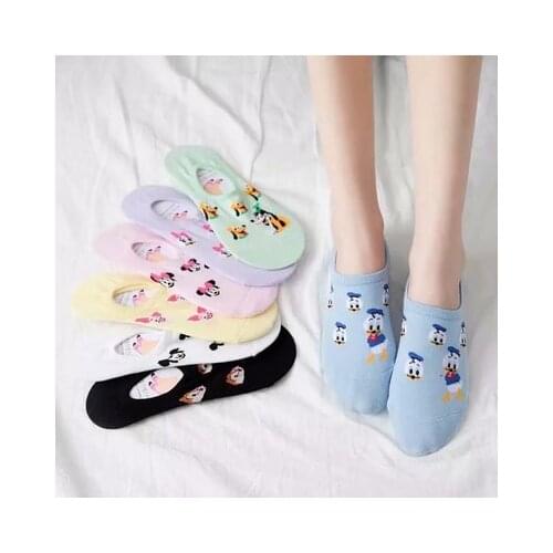 Disney Pooh Chip Dale Mickey Anime Figures Cartoon Product Cosplay Socks Casual Short Sock Summer Unisex Gifts