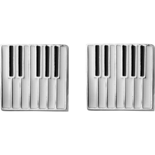 Newest Auction Silvery Piano Cufflinks Buttons for Mens Wedding Gifts Fashion Mens Business Shirt Cufflink Brand Cuff Links