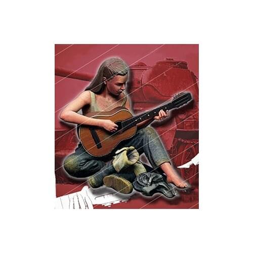 New Unassembled 1/35 tank girl with Guitar summer Resin Kit DIY Toys Unpainted resin model