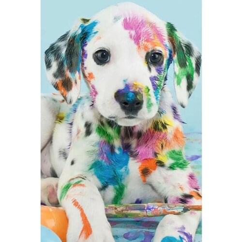 New 5D DIY Diamond Embroidery Animal Spots Color Puppy Diamond Painting Cross Stitch Needlework Rhinestone Home Decoration Gift