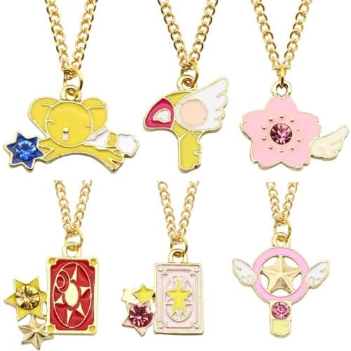 Cartoon Cute Anime Women Pendant Rabbit Star Cherry Enamel Animal Necklace Alloy Fashion Jewelry Friends Gift Accessories 2021