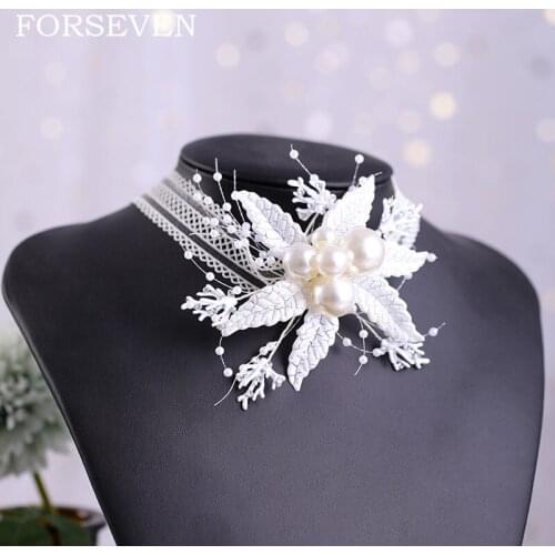 Pearl Flower Bridal Headband Elasticity Neckband Wedding Accessories Decoration Elegant Bridesmaid Headband Neck Band