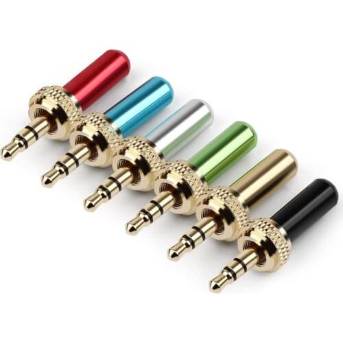 6 Colors 3.5 Solder Jack Headphone Plug Gold Plated Copper Speaker Connectors For D11 D16 B03 P03 Earphone 3.5mm 3 Pole Audio