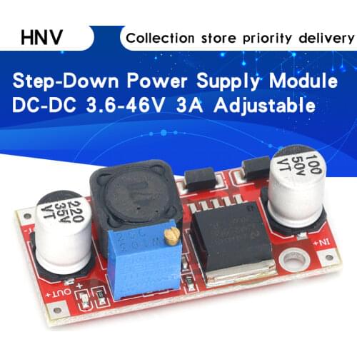 LM2596S DC-DC 3.6-46V 3A adjustable step-down power Supply module With reverse connection protection 5V voltage regulator