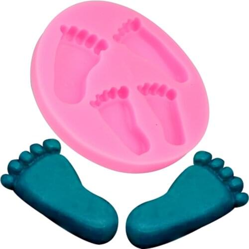 Silicone Cake Mold 3D Foot Print Shape Chocolate Gum Paste Mold DIY Fondant Cake Decorating Bakeware Baking Tool