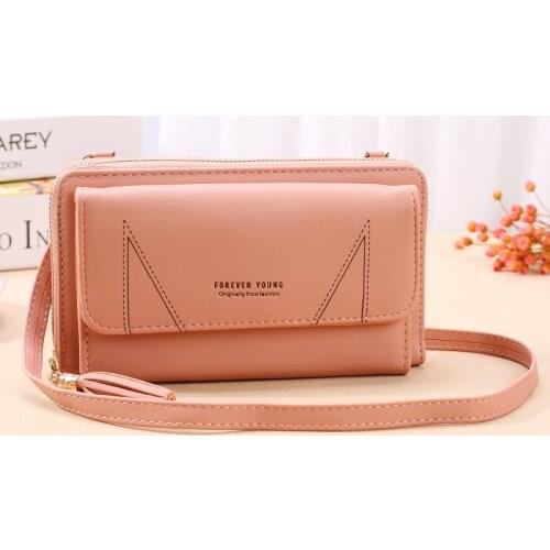 New Phone Bag Women Wallets PU Leather Shoulder Bag Long Clutch Fashion Large Capacity Card Holder Female Zipper Purse Crossbody