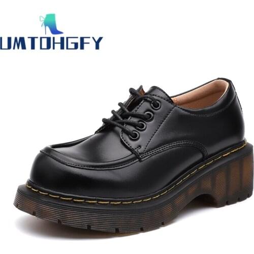 Oxford Spring Flats Shoes Woman Shoes Genuine Leather Autumn Retro Japan platform shoes Comfortable Casual Daily School Shoes