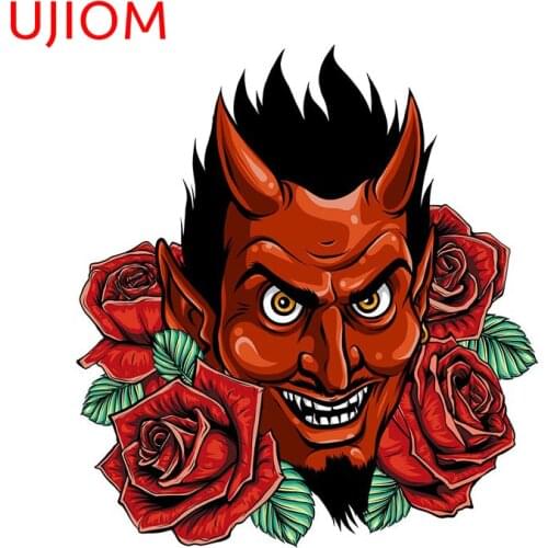 UJIOM Evil Face with Red Roses Home Decoration Bedroom Living Room Decorations Moisture Proof Wall Stickers Wallpaper