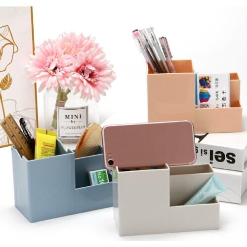 Multifunctional Mobile Phone Stand Phone Storage Box Desk Storage Box Office Business PP Materia Pencil Case Storage Box