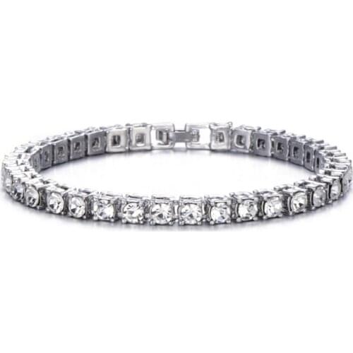 4MM Iced Out Chain Luxury Cubic Zirconia Tennis Bracelet Women Men Tennis Chain Fashion Hip-Hop Jewelry Bracelets For Women Men