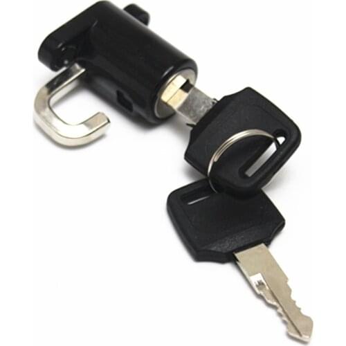 1 Pcs Universal Motorcycle Helmet Lock Motorbike Helmet Lock Hanging Hook Helmet Lock Hook With 2 Keys Set Black