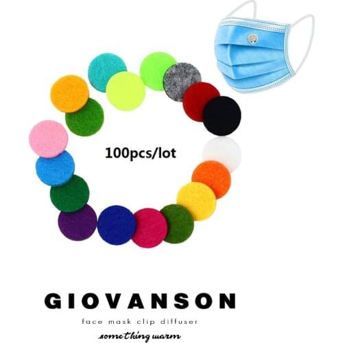 100pcs/lot 9mm/12mm/14mm Face Clip Diffuser Colorful Refills Felt Pads Fit Essential Oil Aroma Locket Random Color