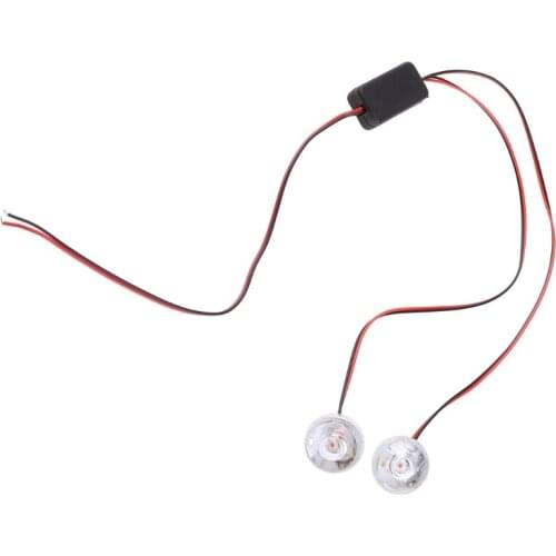 12V Motorcycle License Plate Frame Bolt Red LED lens Light Strobe Flashing New