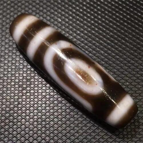 210905-2 Sweet Dzi High Oily Cinnabar Pure Natural Agate Stone Mysterious 2 Eyes Amulet Tibetan Dzi Beads for Folk Collections