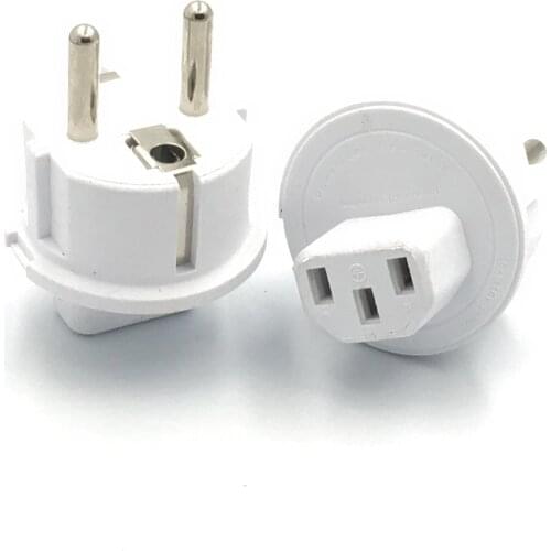 EU TO IEC320 C13 Power adapter,EU male to IEC320 C13 female AC plug,EU(4.8MM) 2 pin to PDU/UPS conversion plug,10A 250V