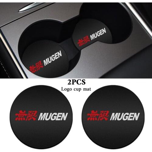 Car Decoration Accessories Durable Non-slip Cup Coaster 2pcs/set For Mugen Power Honda Civic Accord CRV Hrv Jazz Accessories