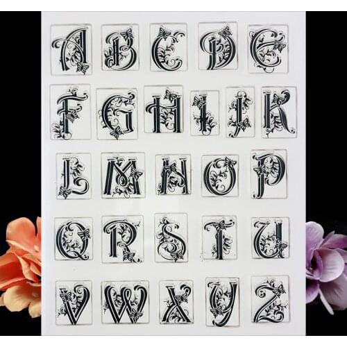 Alphabet Flower Clear Stamps For DIY Scrapbooking/Craft Supplies Bullet Journal Decorative Rubber Stamp Sentiment Card Making