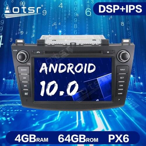 Android 10.0 PX6 4GB+64GB Car DVD Player GPS Navigation For MAZDA 3 2009-2012 Multimedia Player Radio Recorder Stereo Head Unit