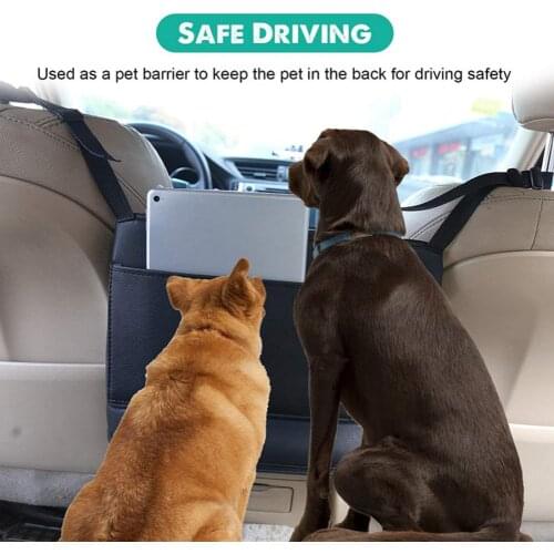 Car Purse Holder Between Seats Backseat Pet Barrier Leather Pouch Universal Multifunction Car Organizer Seat Gap Storage Mesh