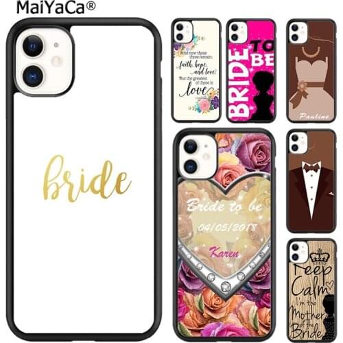 MaiYaCa Personalised Wedding Mrs To Be Bride Phone Case For iPhone SE 6s 7 8 plus X XR XS 11 12 pro max Samsung S8 S9 S10 shell