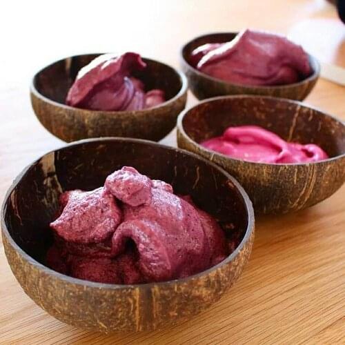 Natural Coconut Bowl Decoration Fruit Salad Noodle Rice Bowl Wooden Fruit Bowl Handicraft Decoration Creative Coconut Shell Bowl