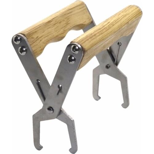 1 Pcs Beekeeping Holder Lifter Capture Grip Wooden Handle Stainless Steel Bee Hive Frame Holder Lifter Capture Grip