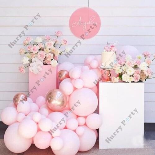 Baby Shower Girl Happy Birthdays Baloon Pastel Rose Gold Latex Balloon Garland Arch Kit for Wedding Decoration Bride To Be